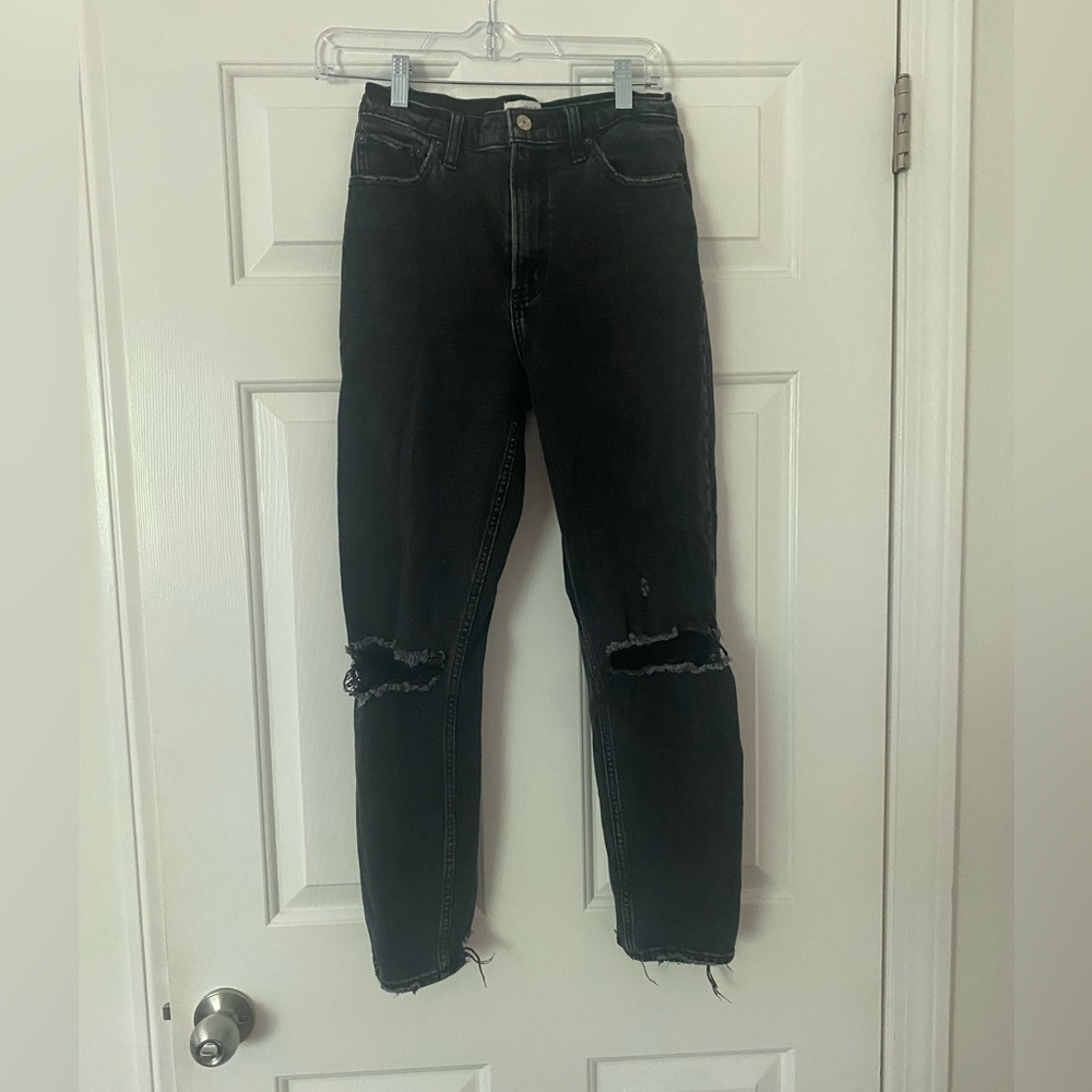 Abercrombie The Mom High Rise Distressed Jean